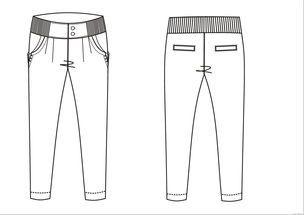 女褲設(shè)計手繪及crd服裝款式圖